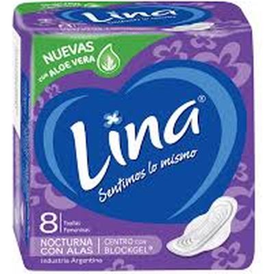 Toalla Femenina Lina Nocturnas 8 Unidades
