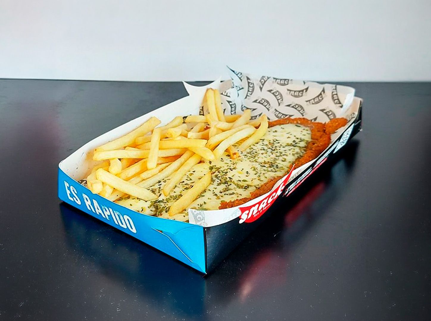 Milanesa muzzarella más fritas