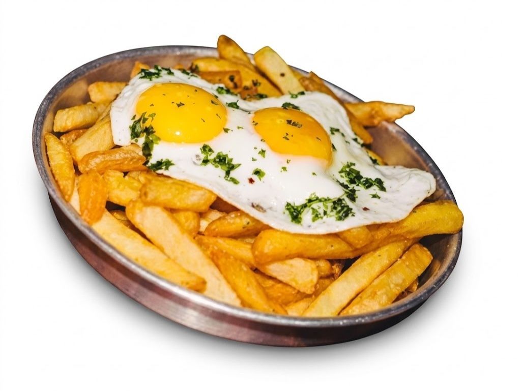 Papas provenzal y huevo frito
