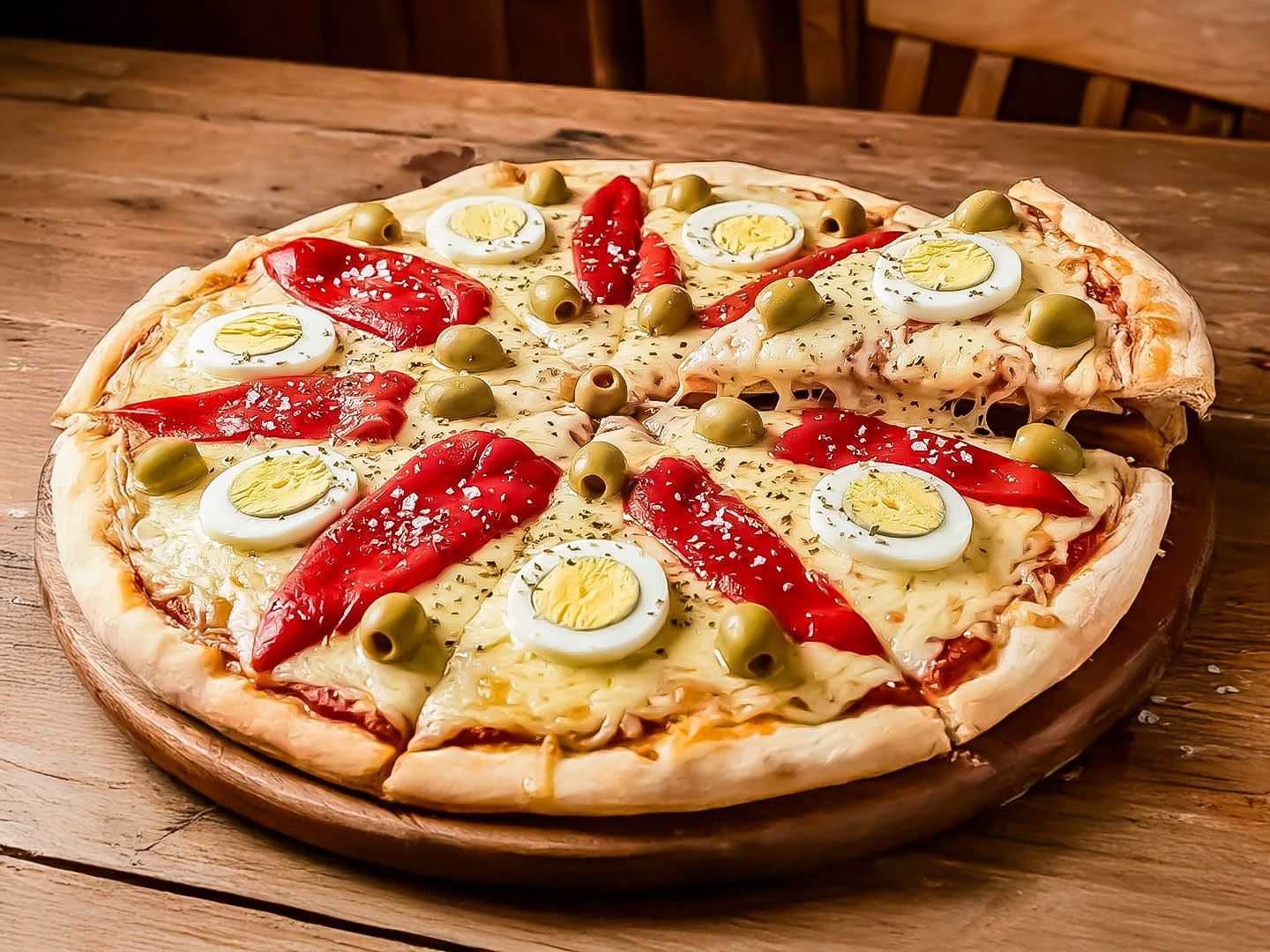 Pizza con huevo (4p) -