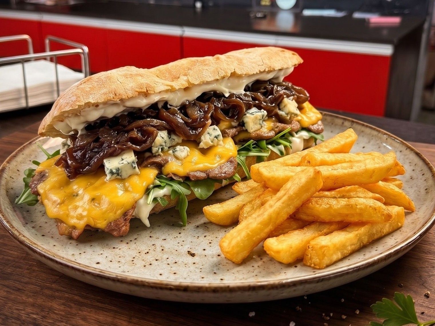 Sándwich de bondiola especial + papas
