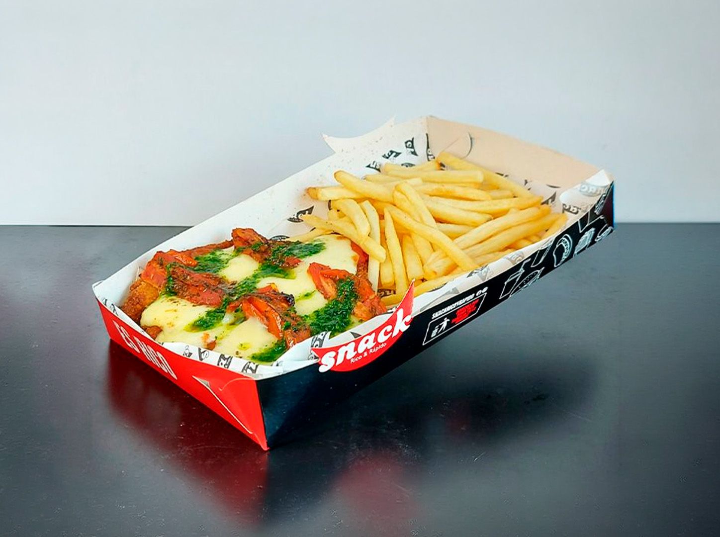 Milanesa margarita más fritas
