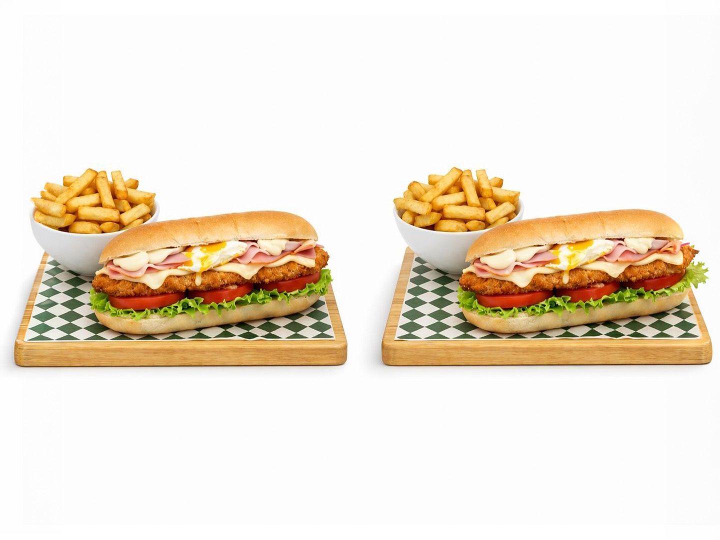 2x Sándwiches De Mila + papas