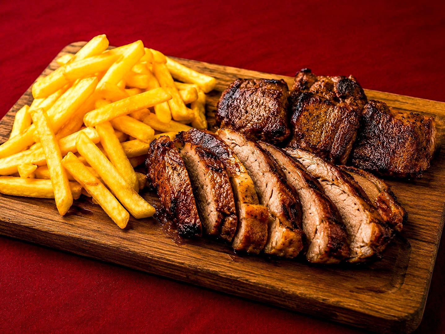 Asado + papas fritas