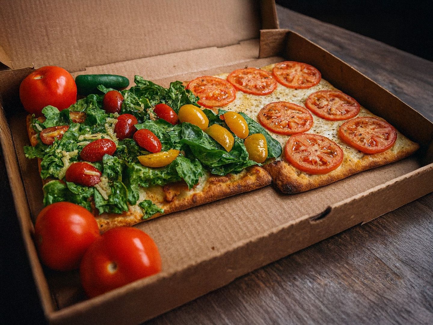 Pizza mitad y mitad 12p