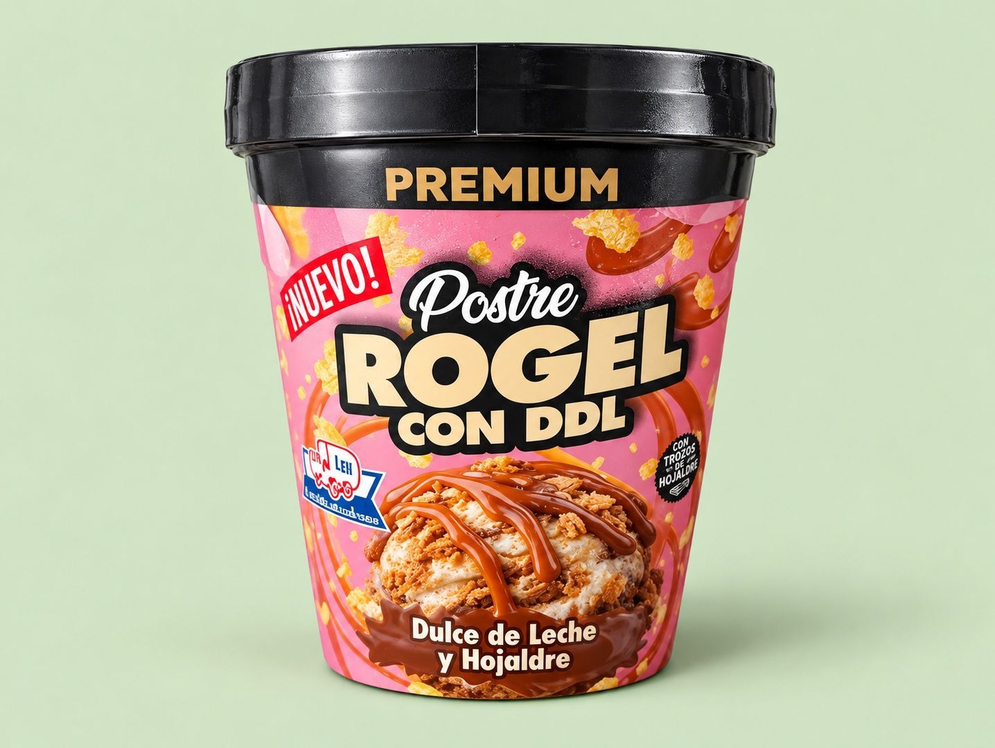 Helado postre rogel con ddl.
