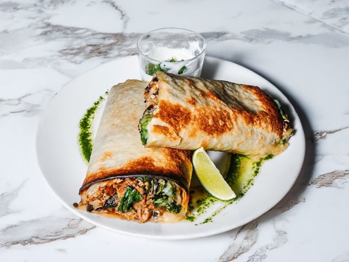 Wraps de pollo y hongos.
