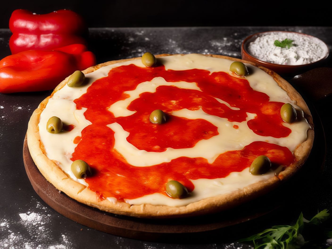 Pizza mozza salsa morrones(8p)