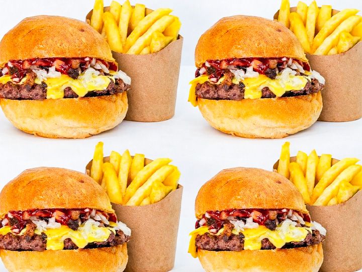 Combo burger dinho simple 4x3 + papas