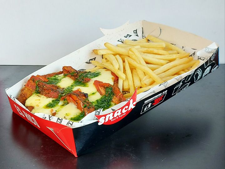 Milanesa margarita + fritas