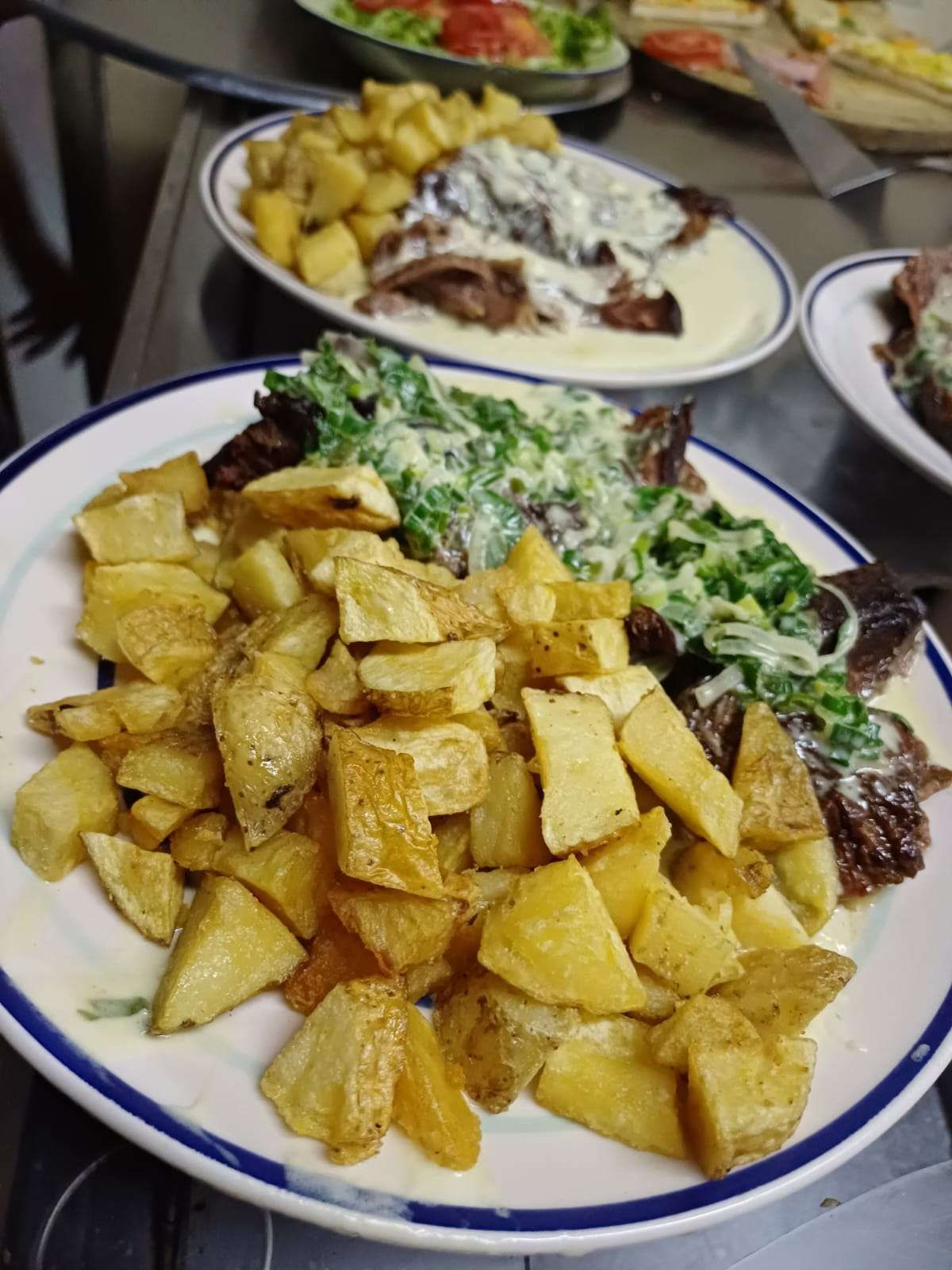 Mamona al verdeo +papas fritas