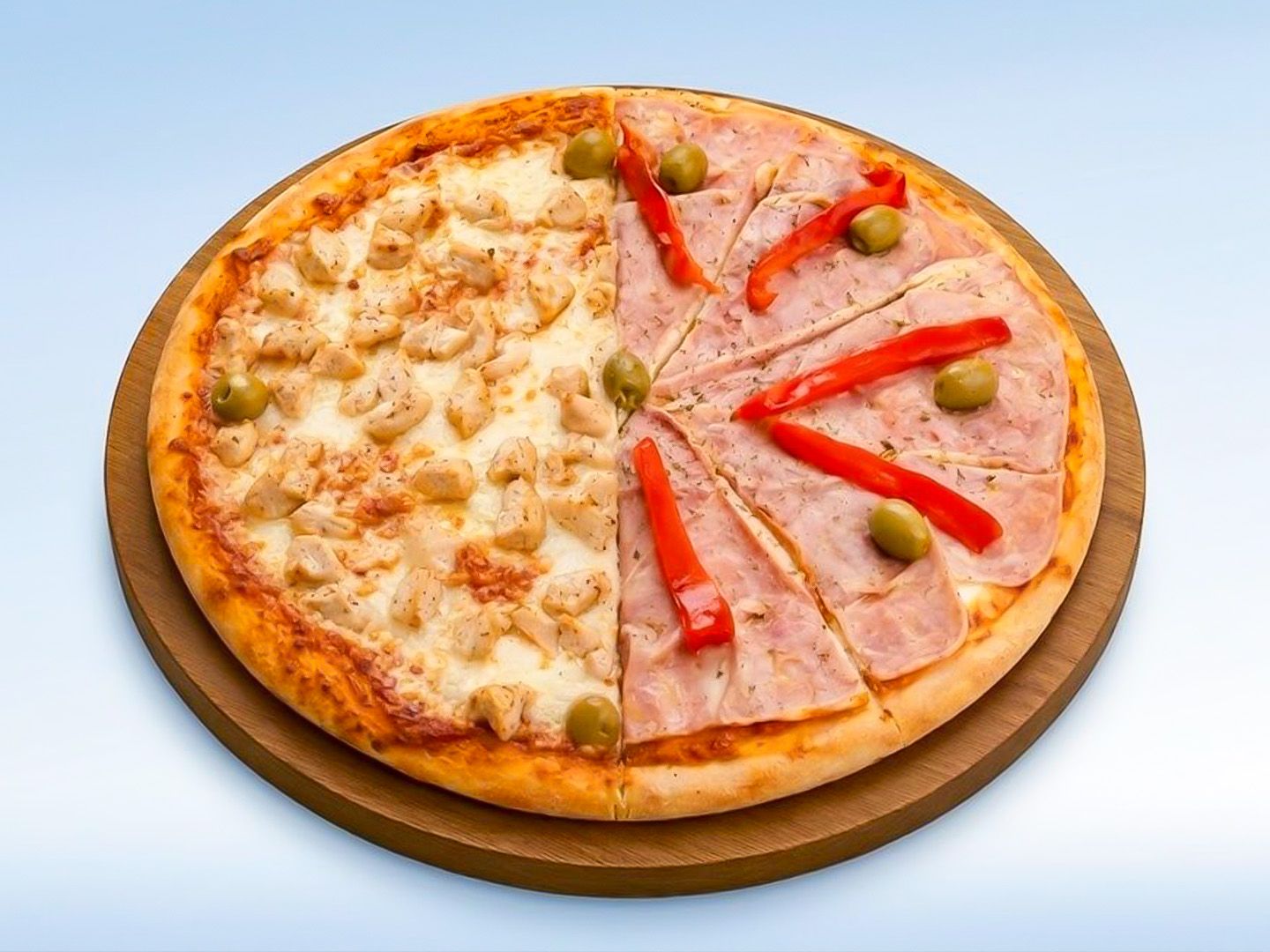 Pizza mitad y mitad
