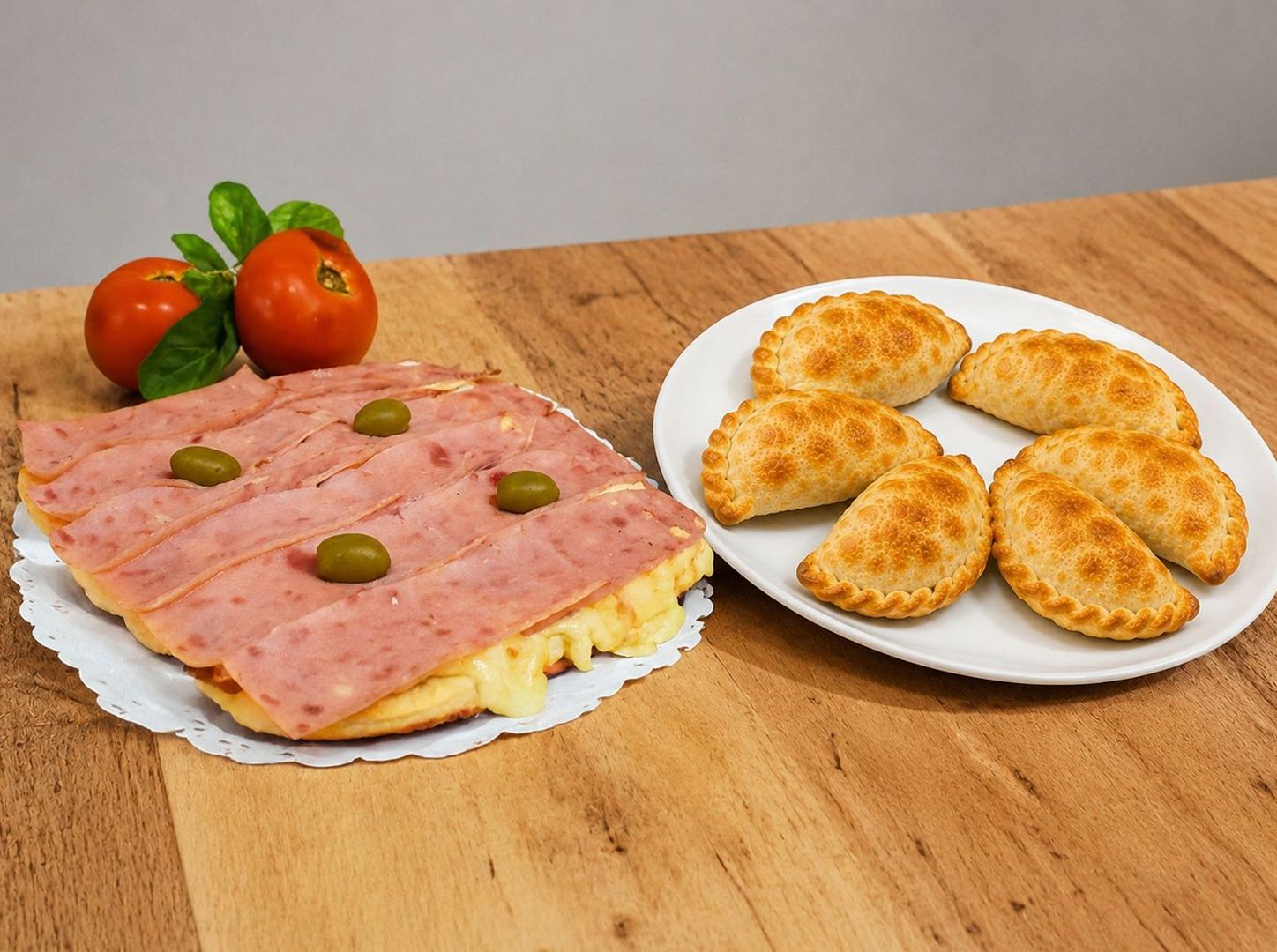 Pizza especial 8porc + 8 empanadas a elección