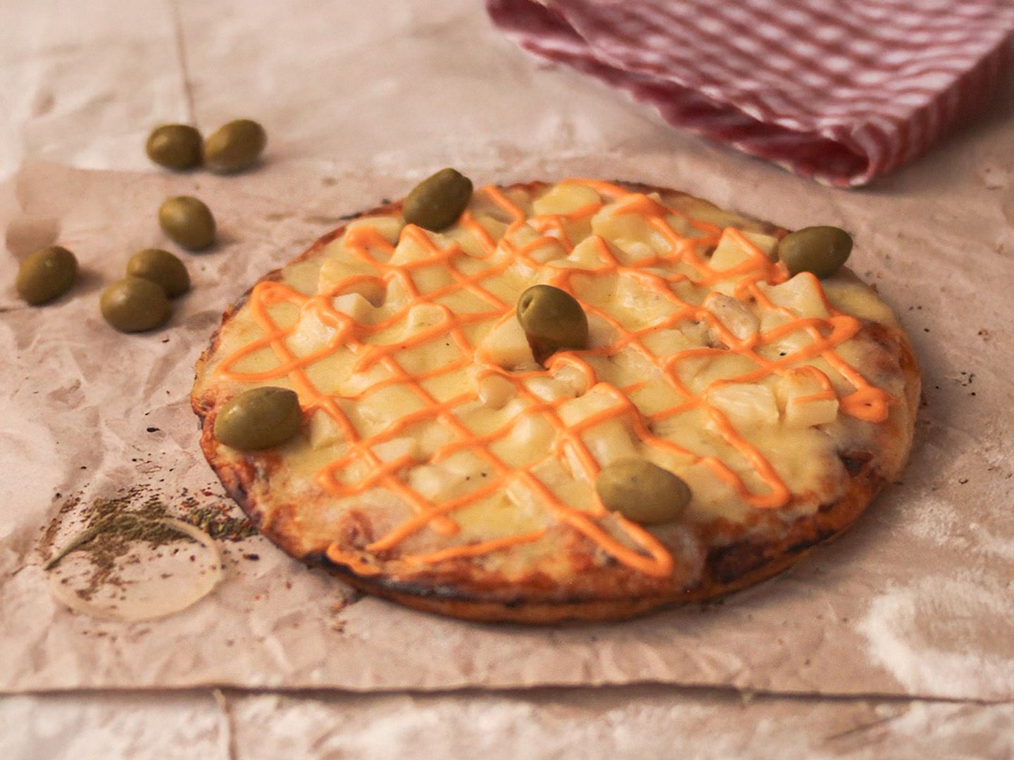 Pizza palmito 4p