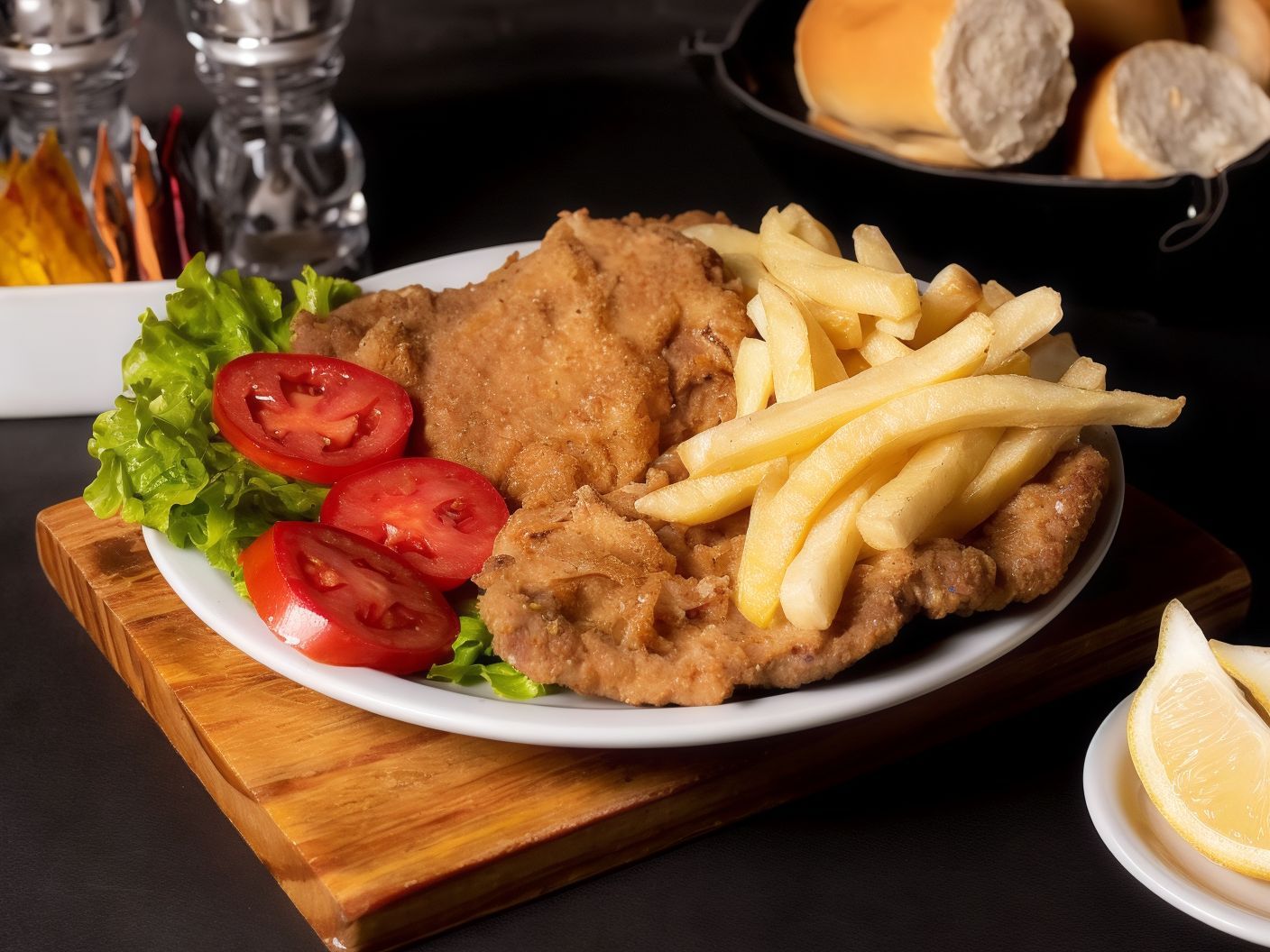 Milanesa al plato +fritas