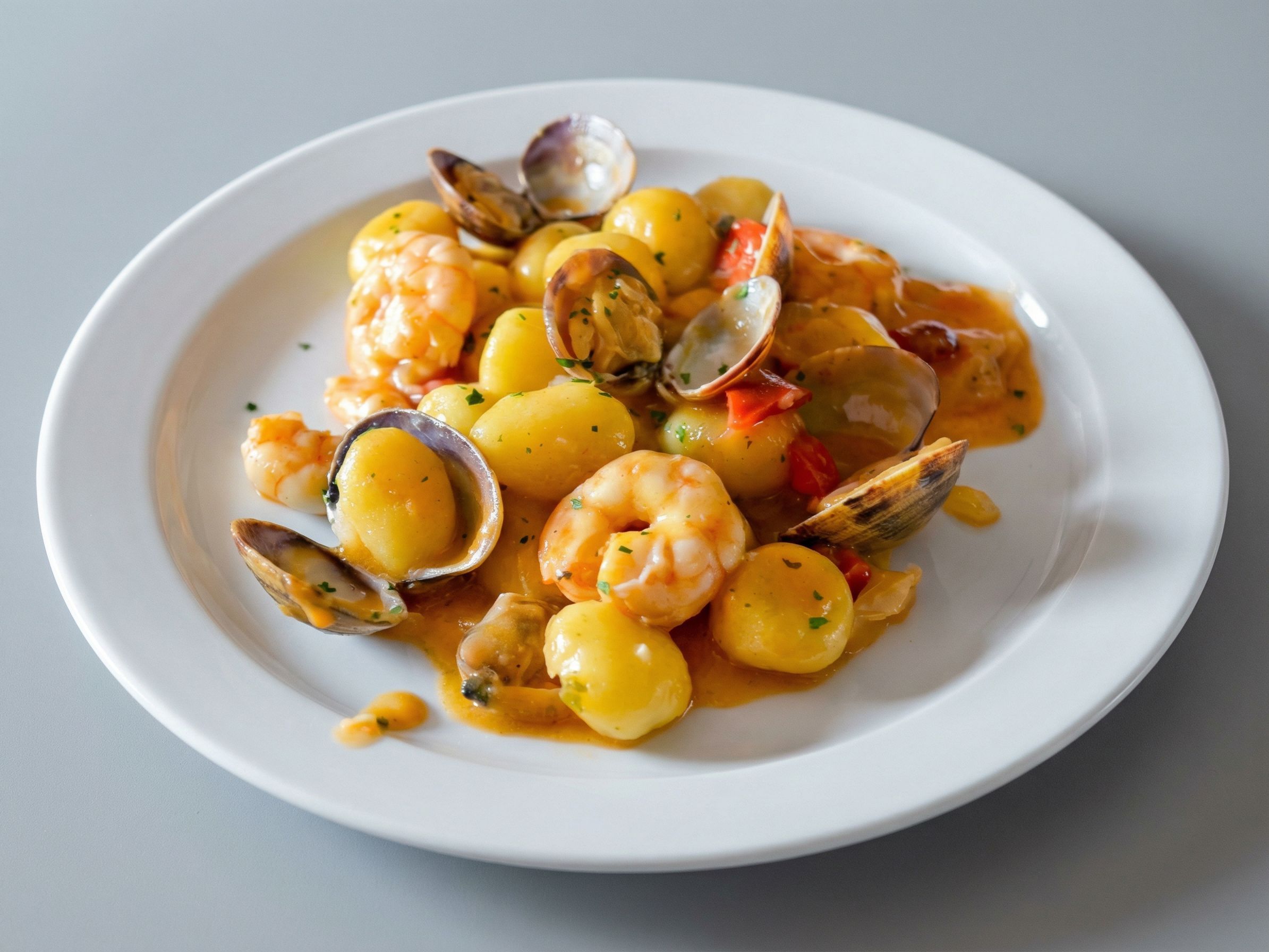 Ñoquis con frutos de mar