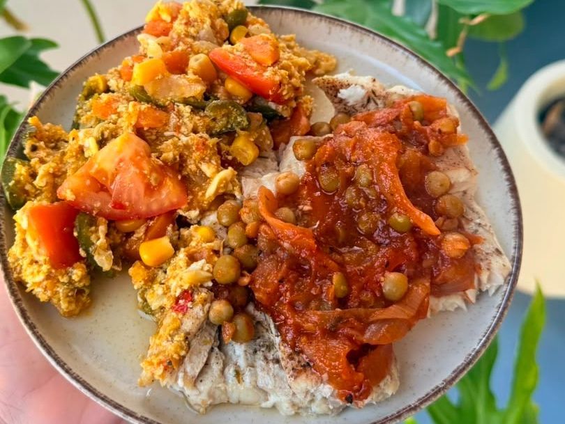 Filete de pescado a la portuguesa
