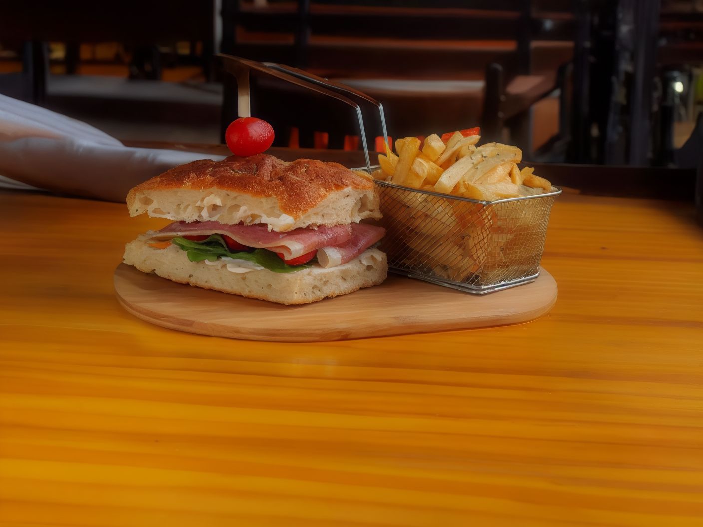 Focaccia Con Papas Fritas