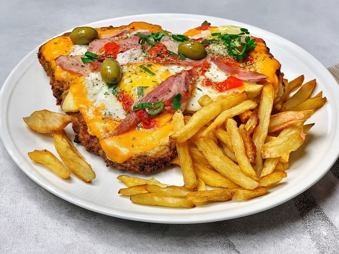 Pizzanesa panceta y cheddar