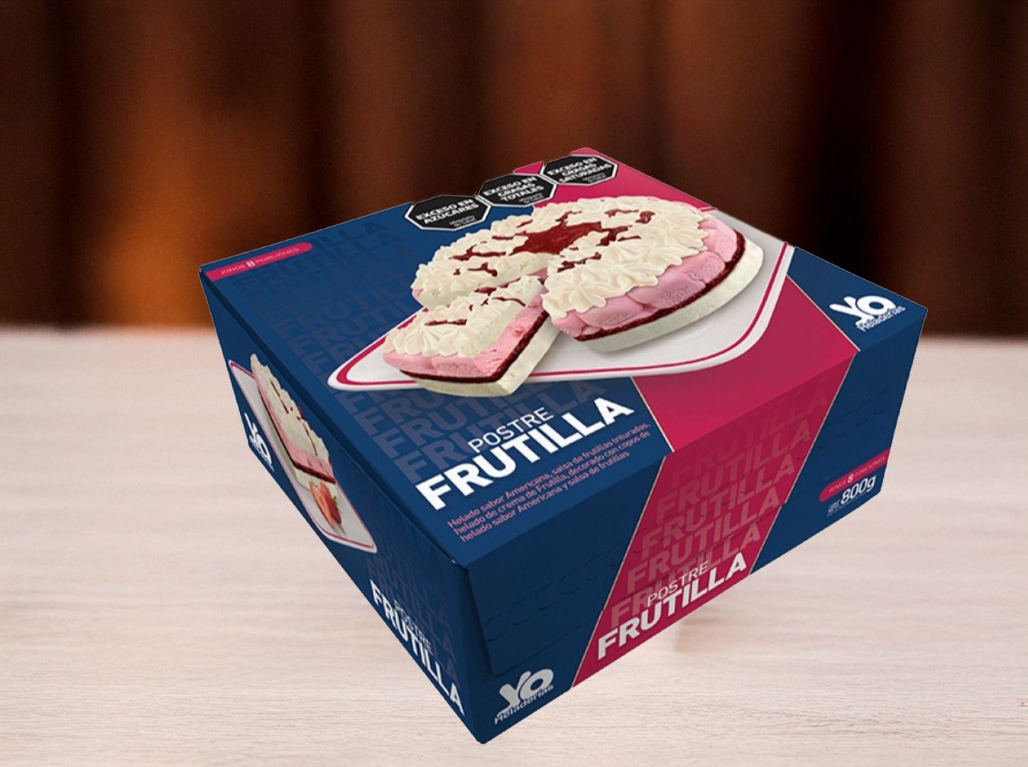 Postre frutilla 8 porciones