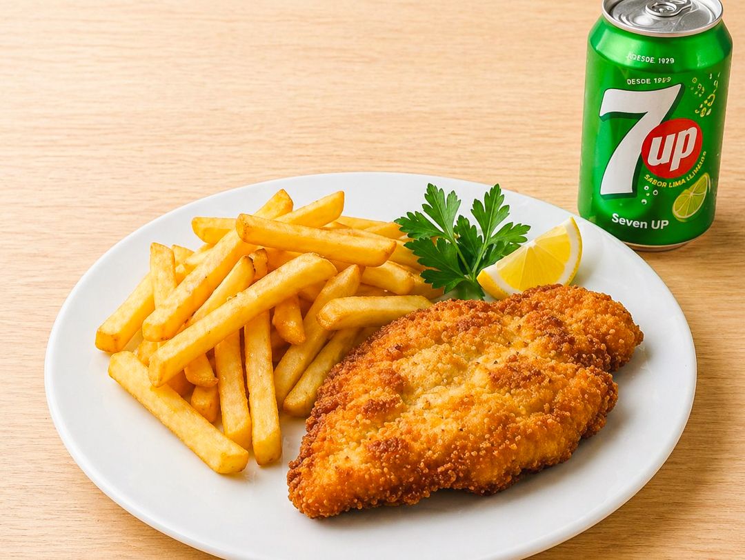 Suprema c/papas mas gaseosa