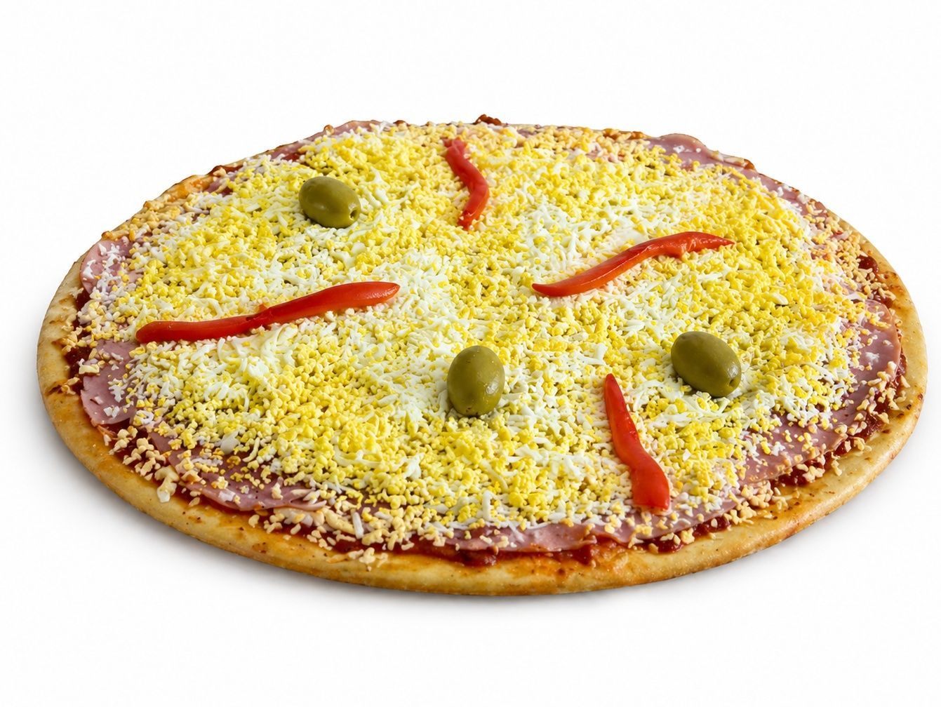 Pizza especial con huevo.