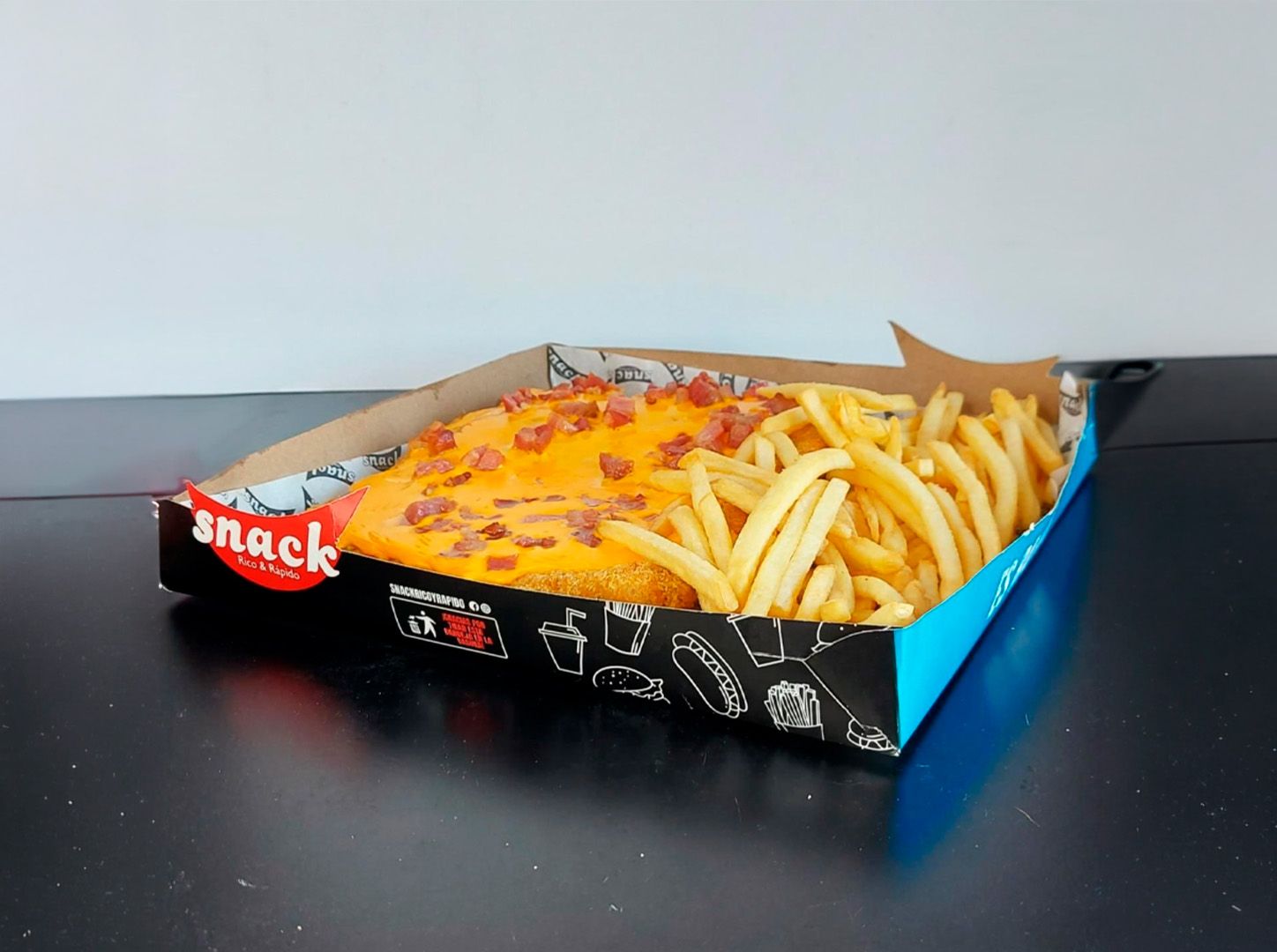 Milanesa para dos cheddar y bacon más fritas