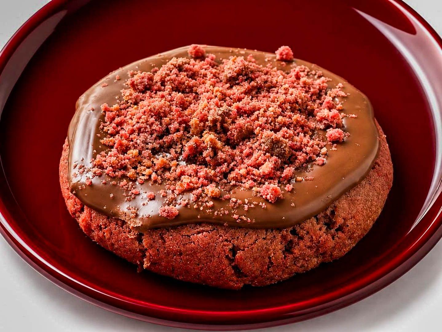 Cookie red velvet nut decorada