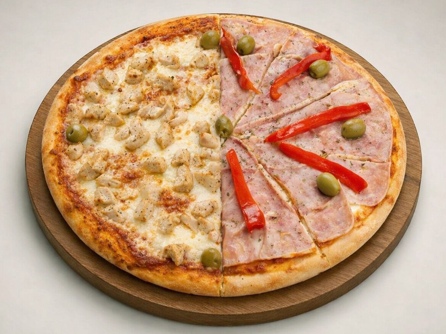 Pizza mitad y mitad