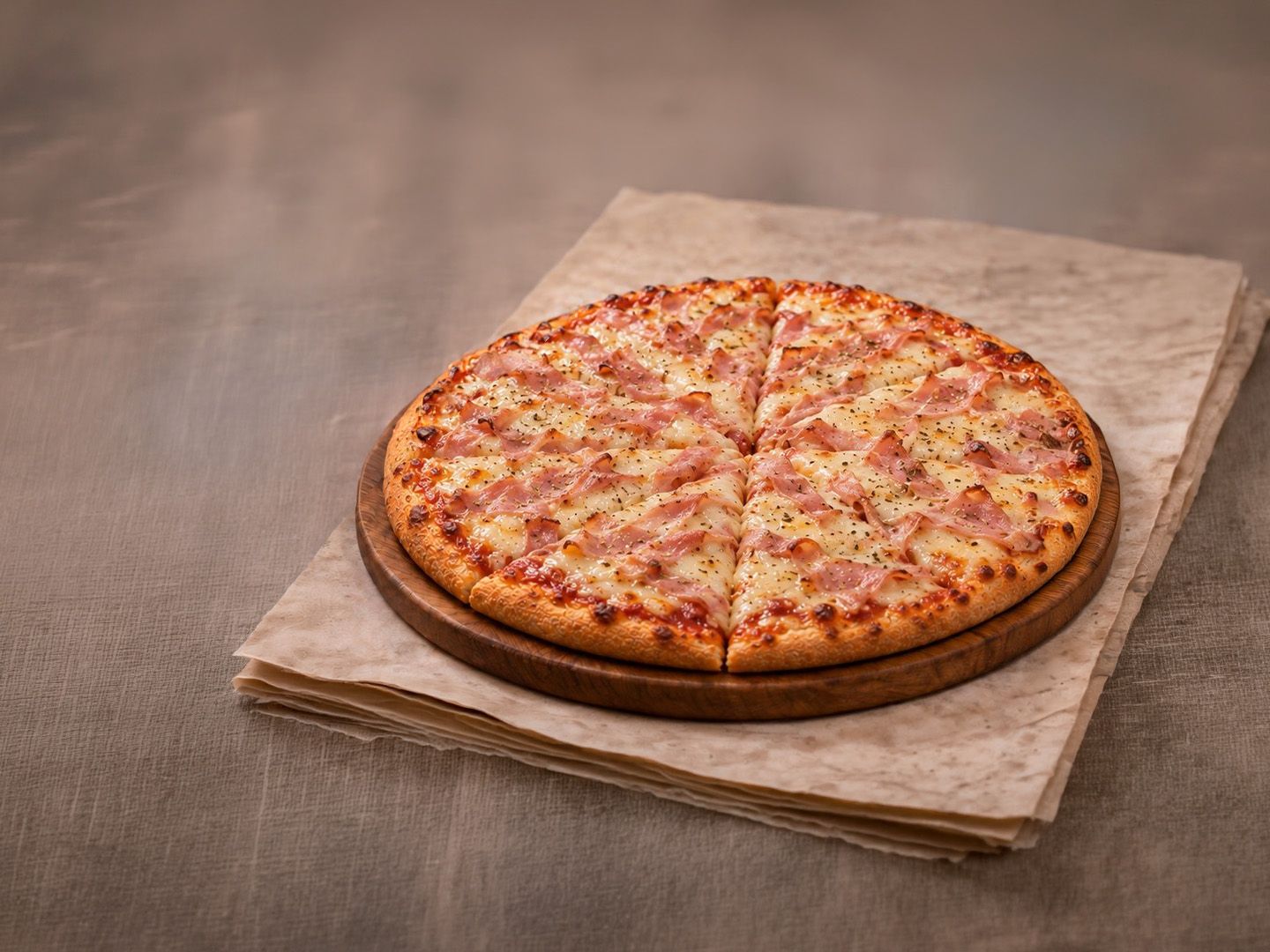 Pizza especial congelada lista para hornear.