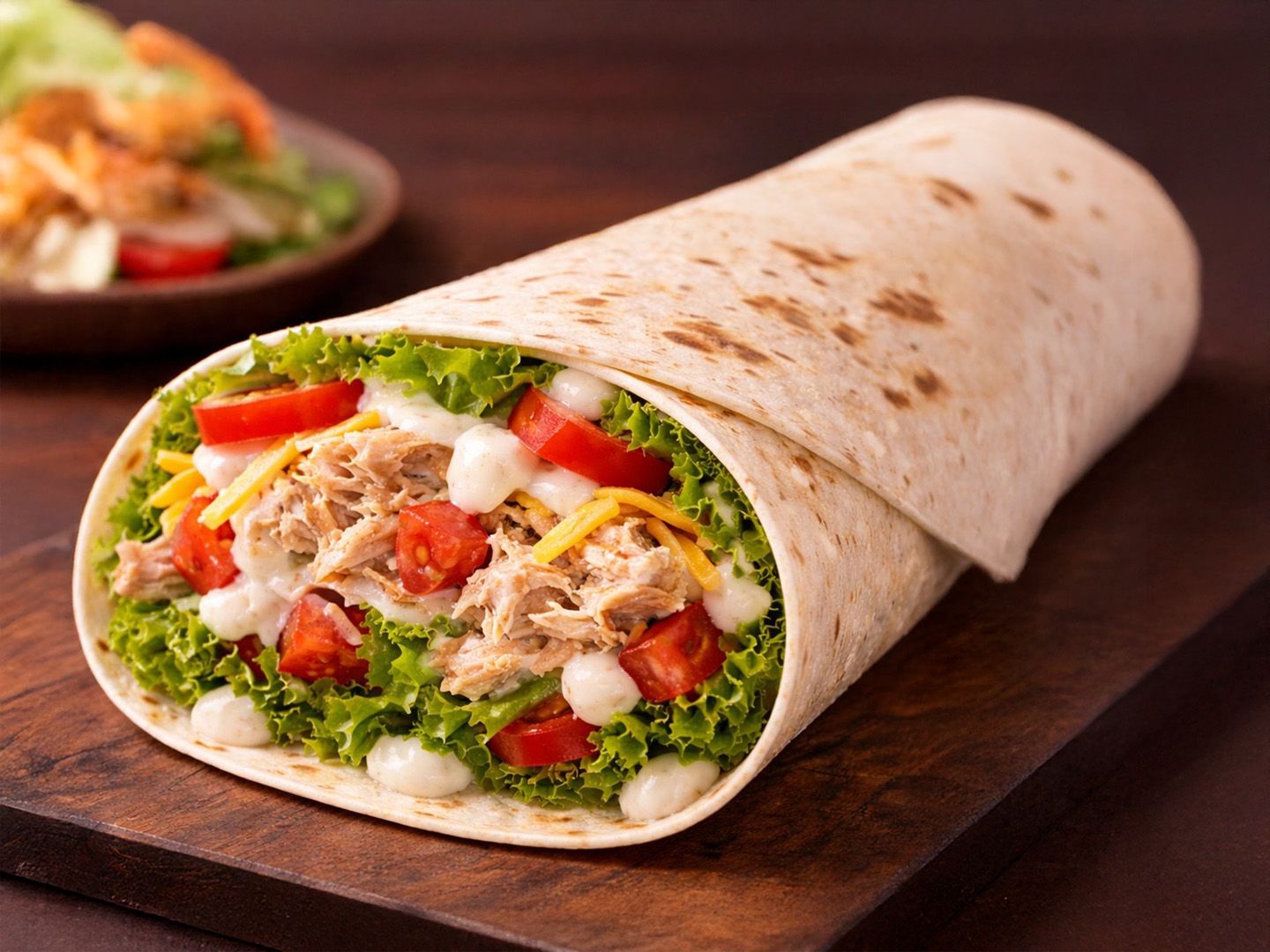 Wrap pollo desmenuzado