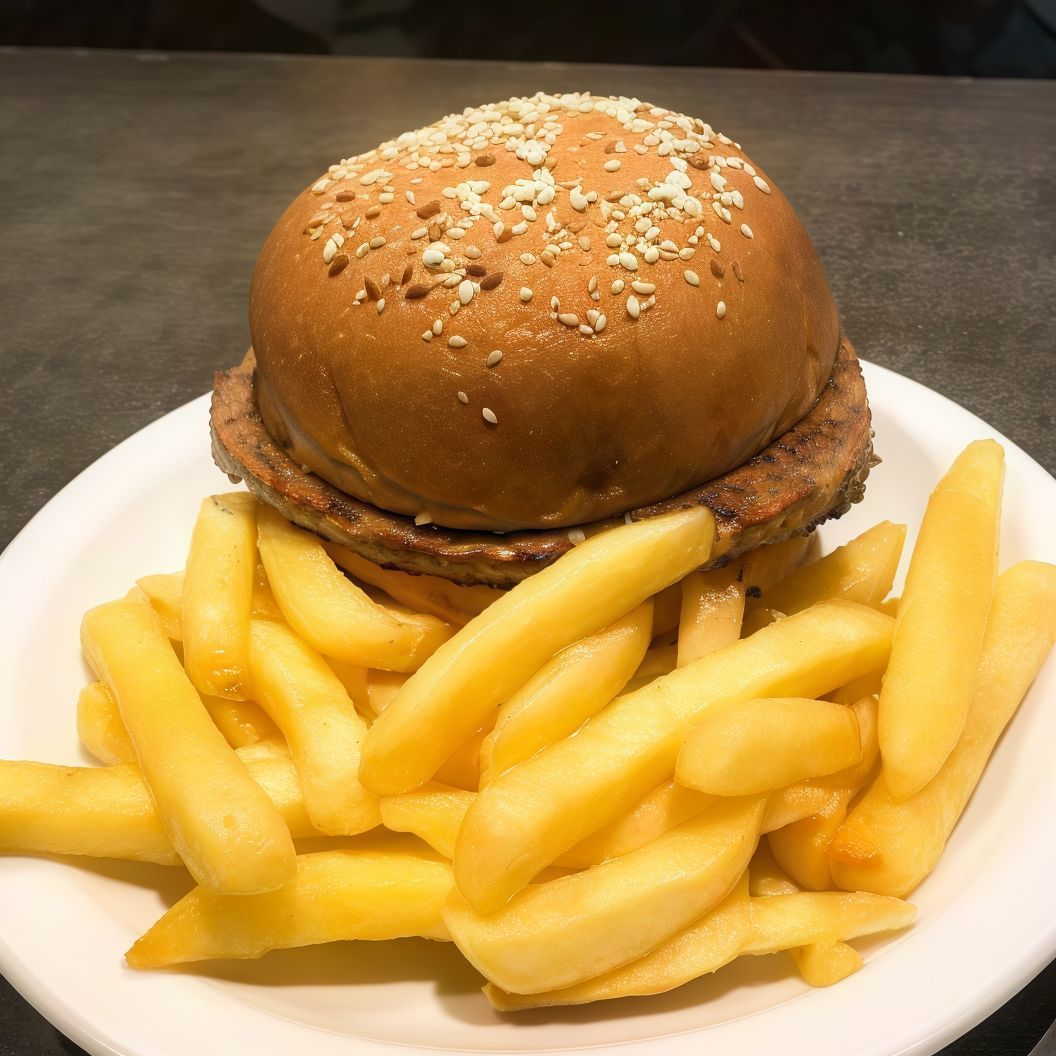 Hamburguesa simple + papas