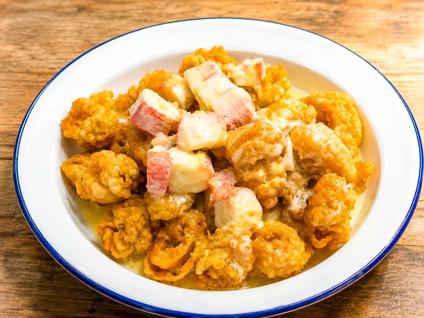 Rabas con crema de limón