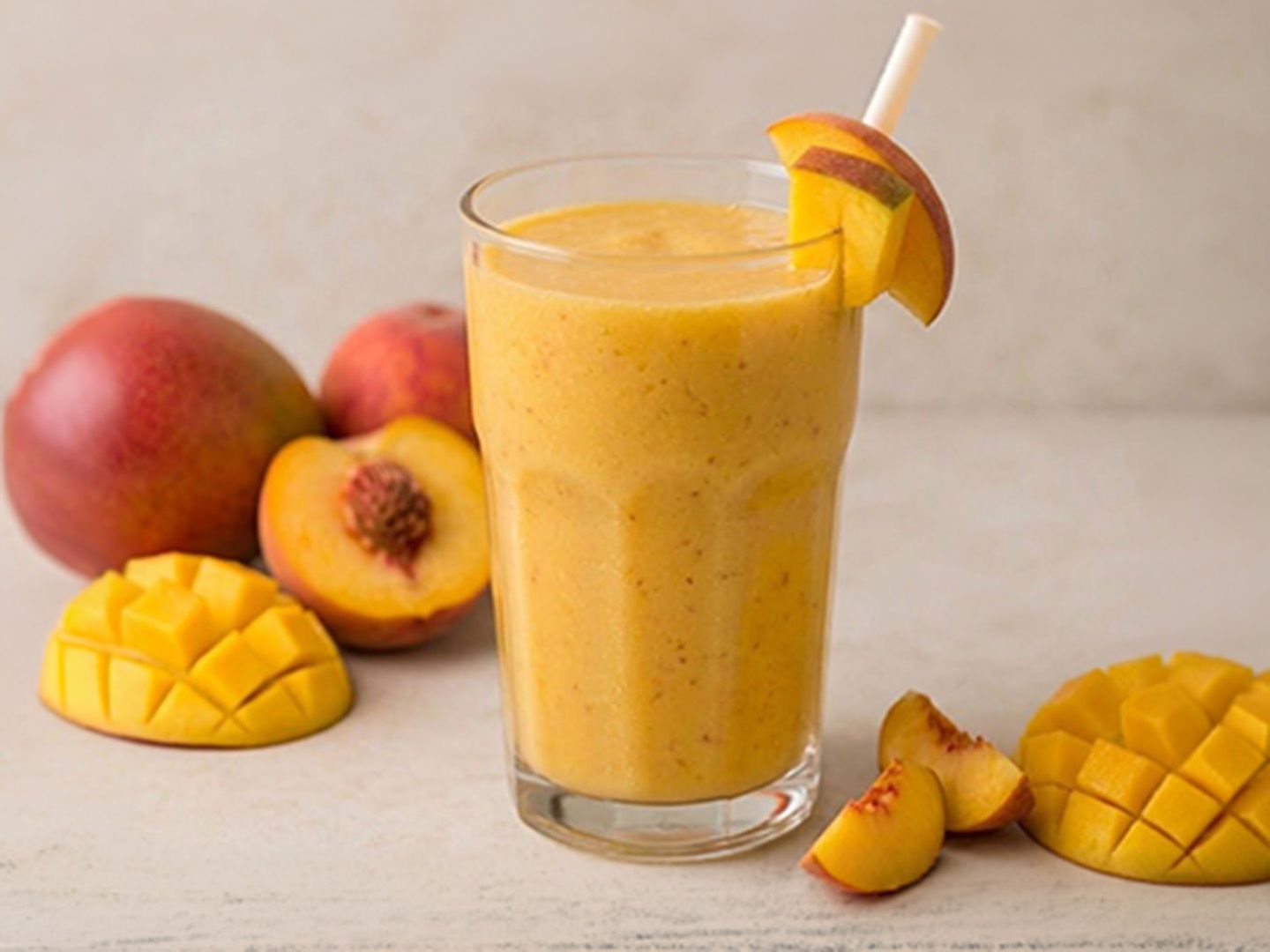 Batido mango durazno