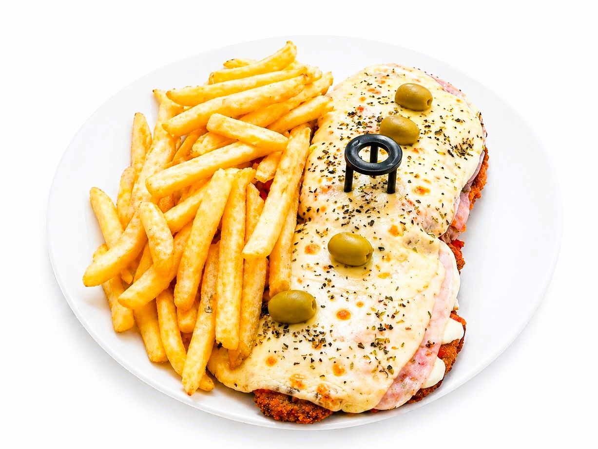 Milanesa a la pizza con papas