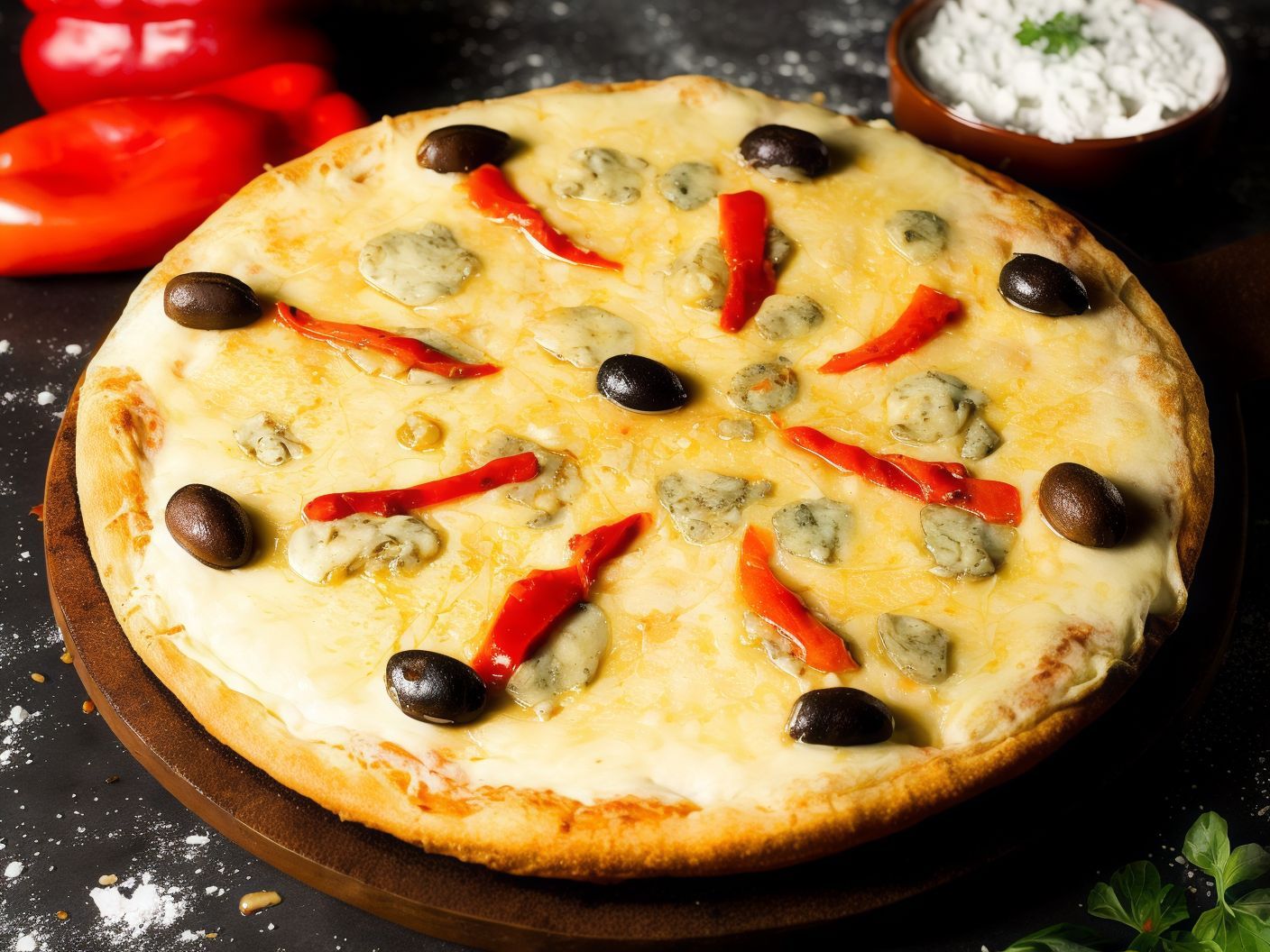 Pizza 4 quesos (8p)