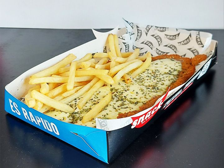 Milanesa muzzarella + fritas