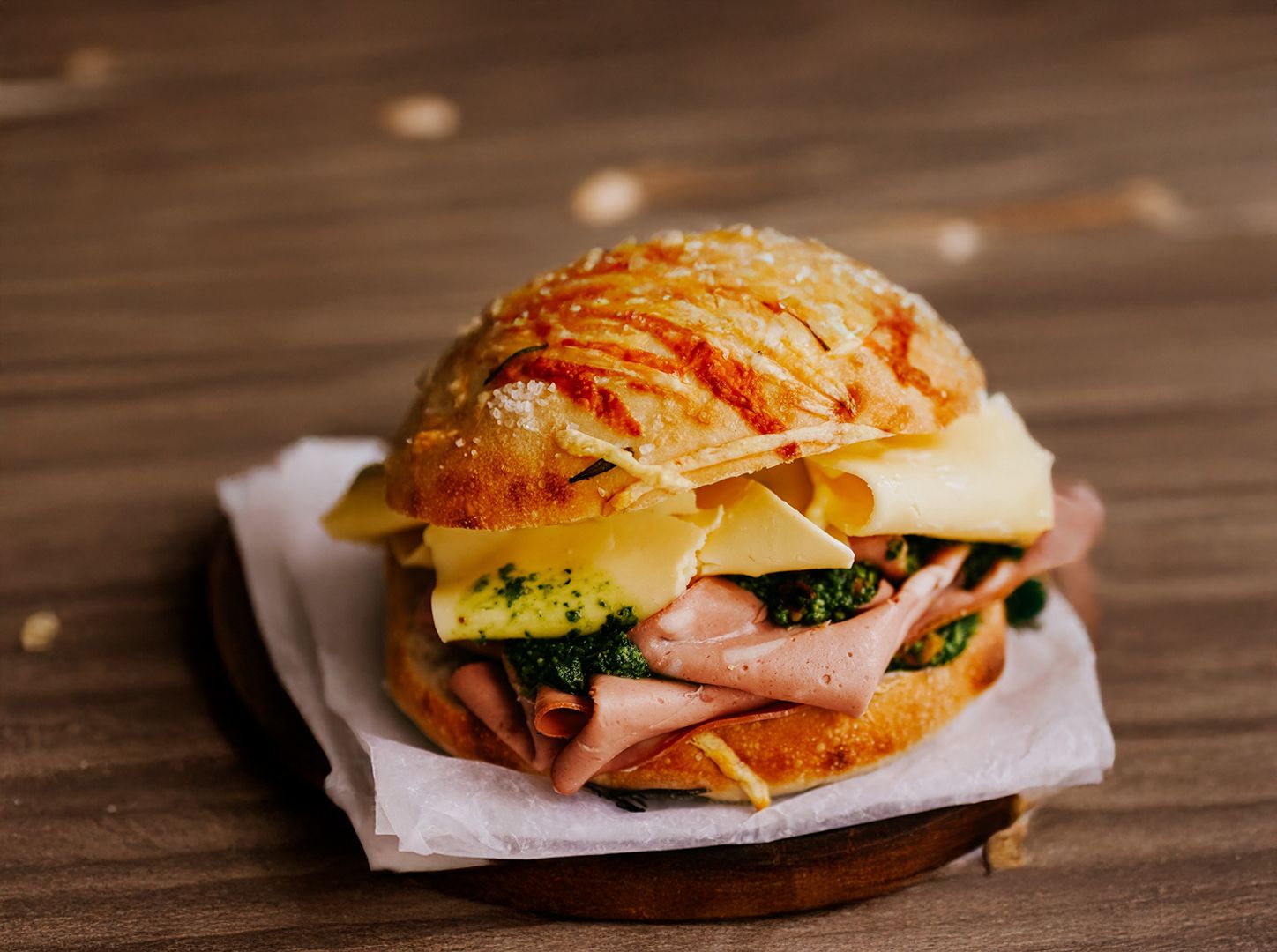 Focaccia individual mortadela