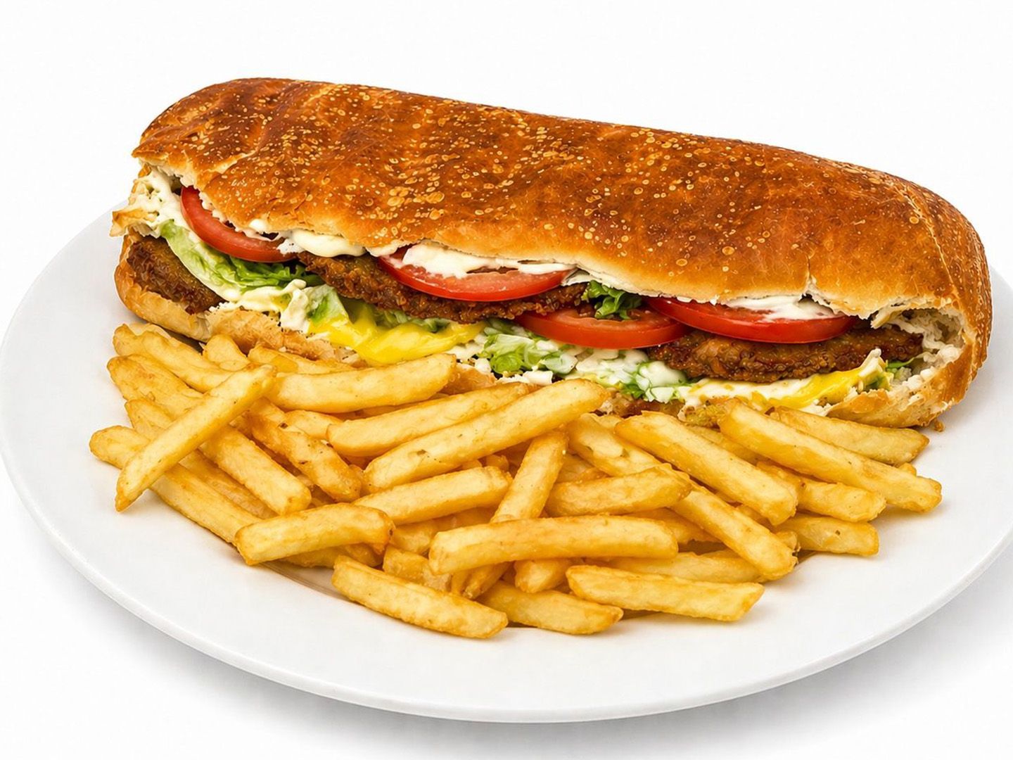Sándwich de milanesa completo.