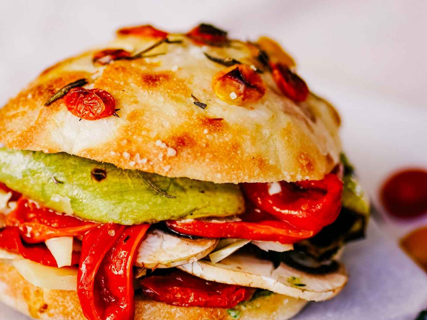 Focaccia de vegetales grillados