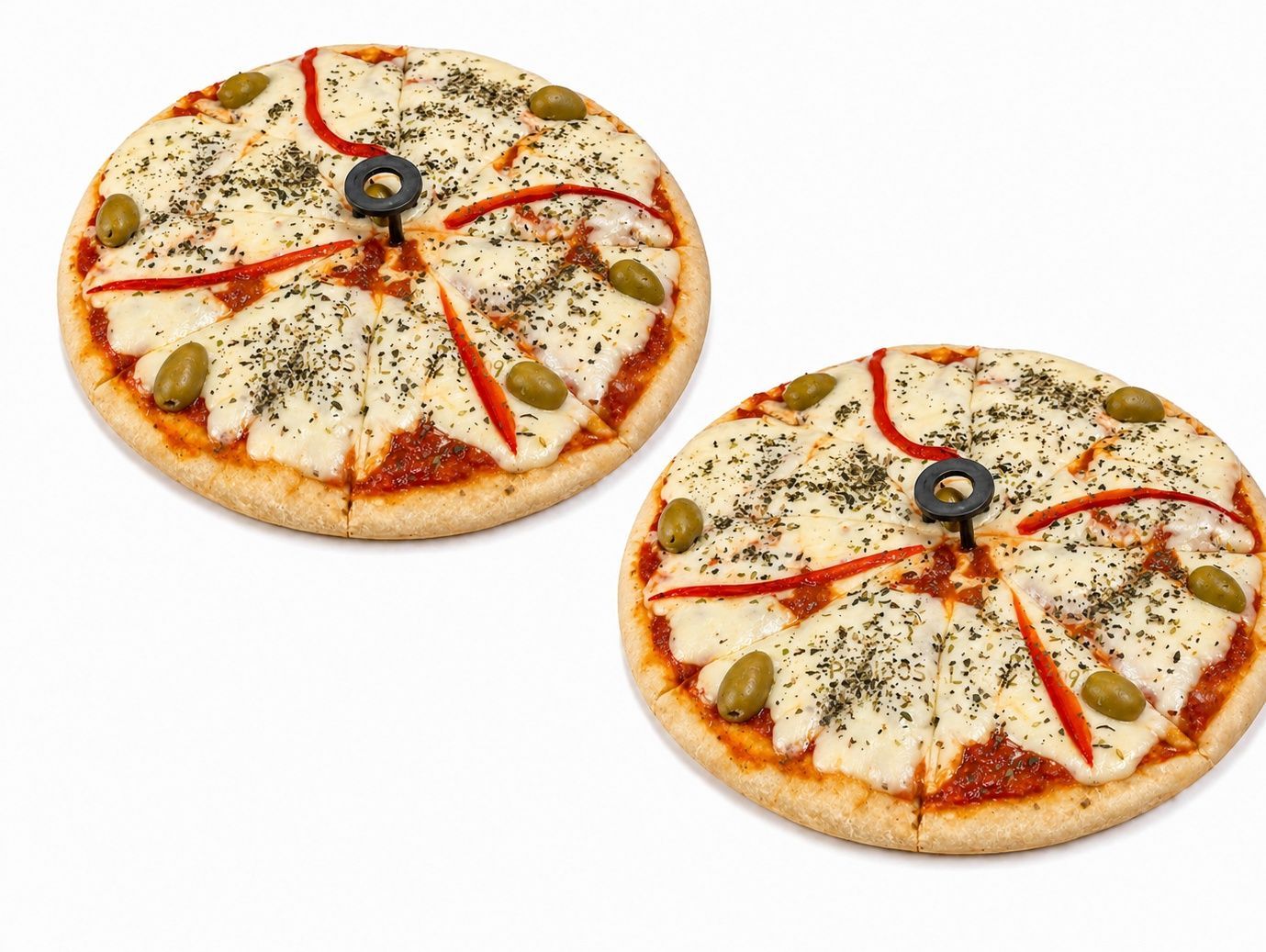 2 pizzas muzzarella