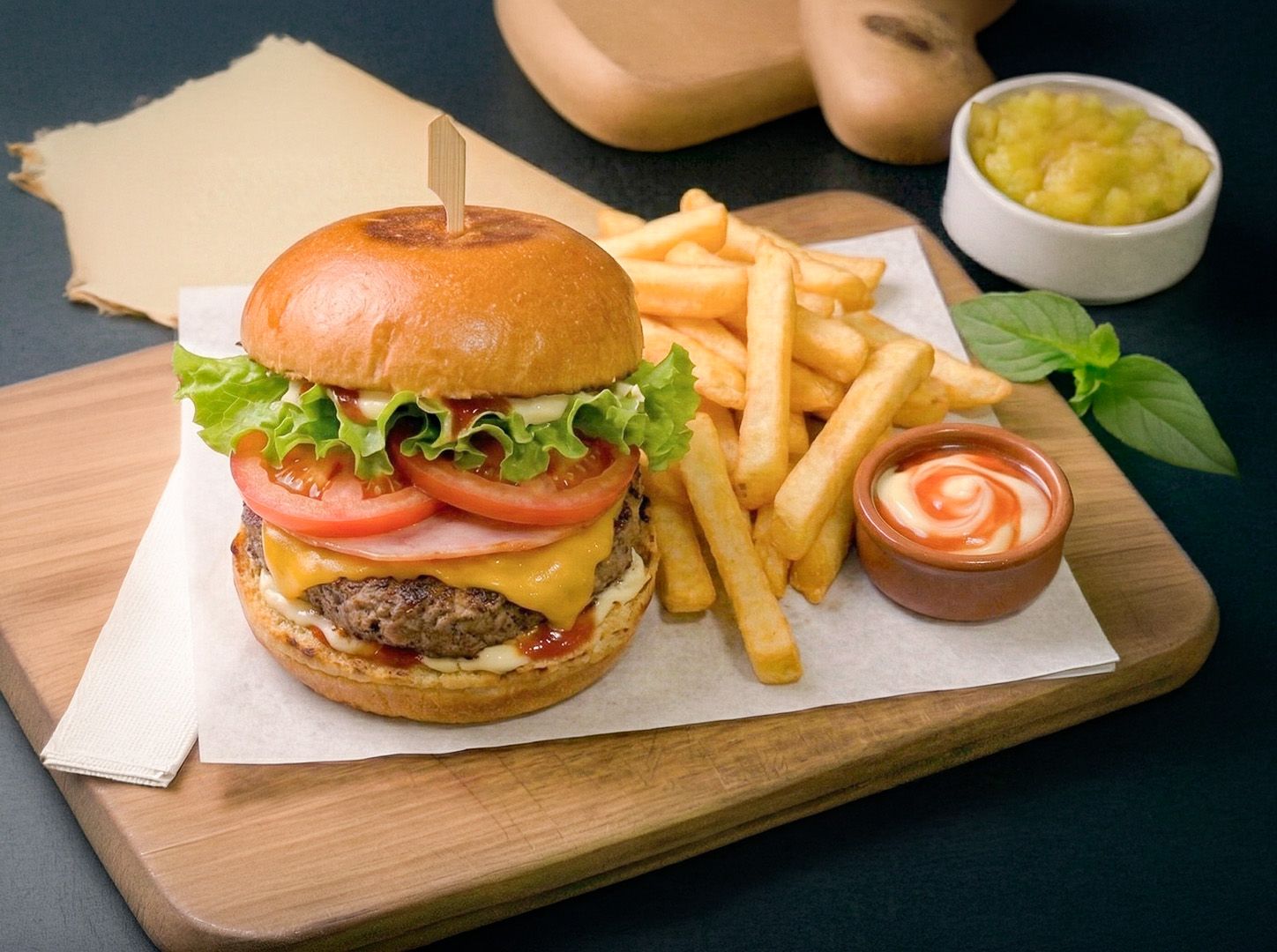 Hamburguesa especial+papas