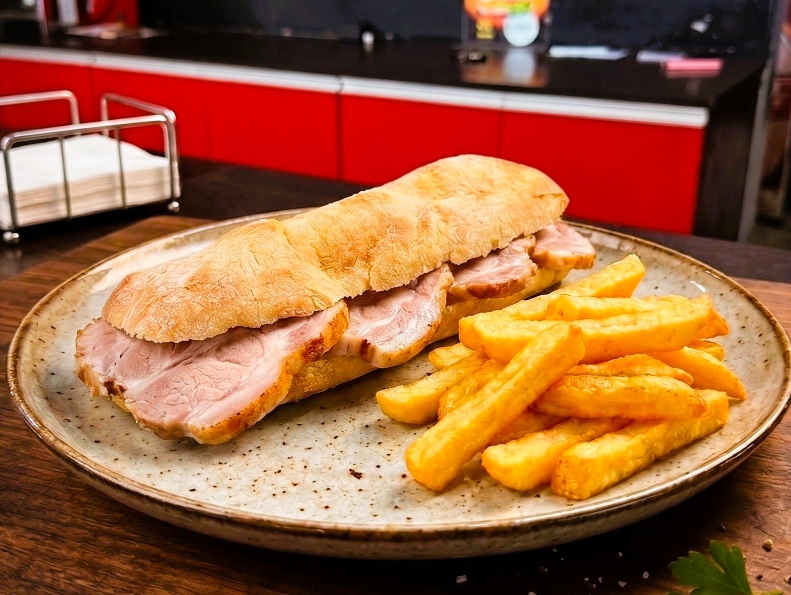 Sándwich: armá tu bondiola a gusto + papas