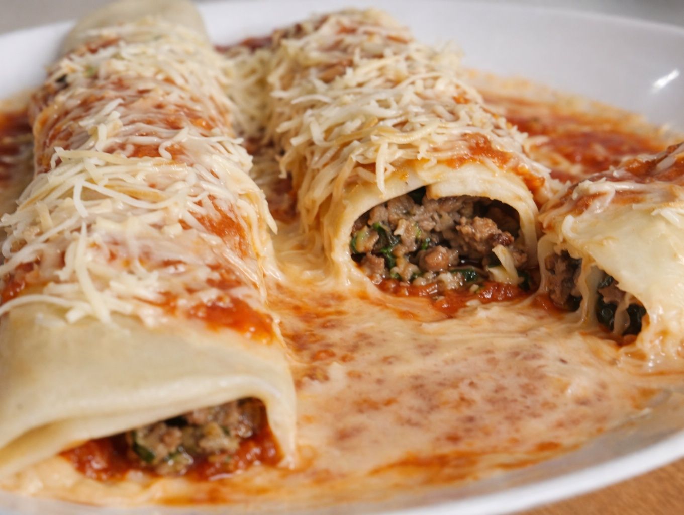 Canelones de carne y verdura