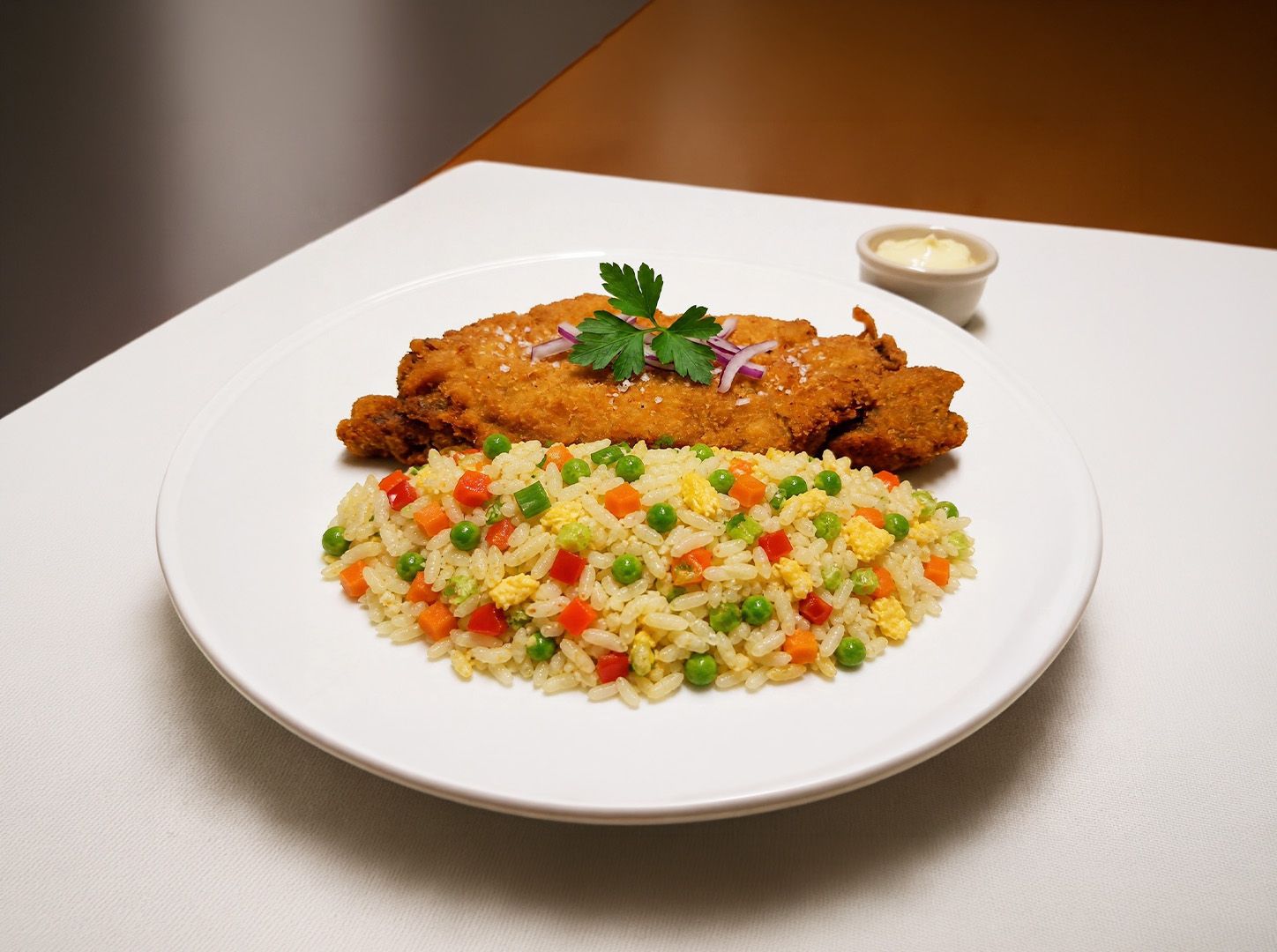 Suprema con arroz primavera