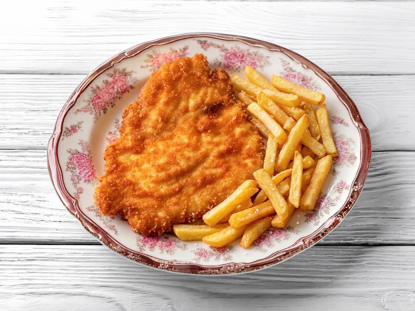 Milanesa al plato + fritas