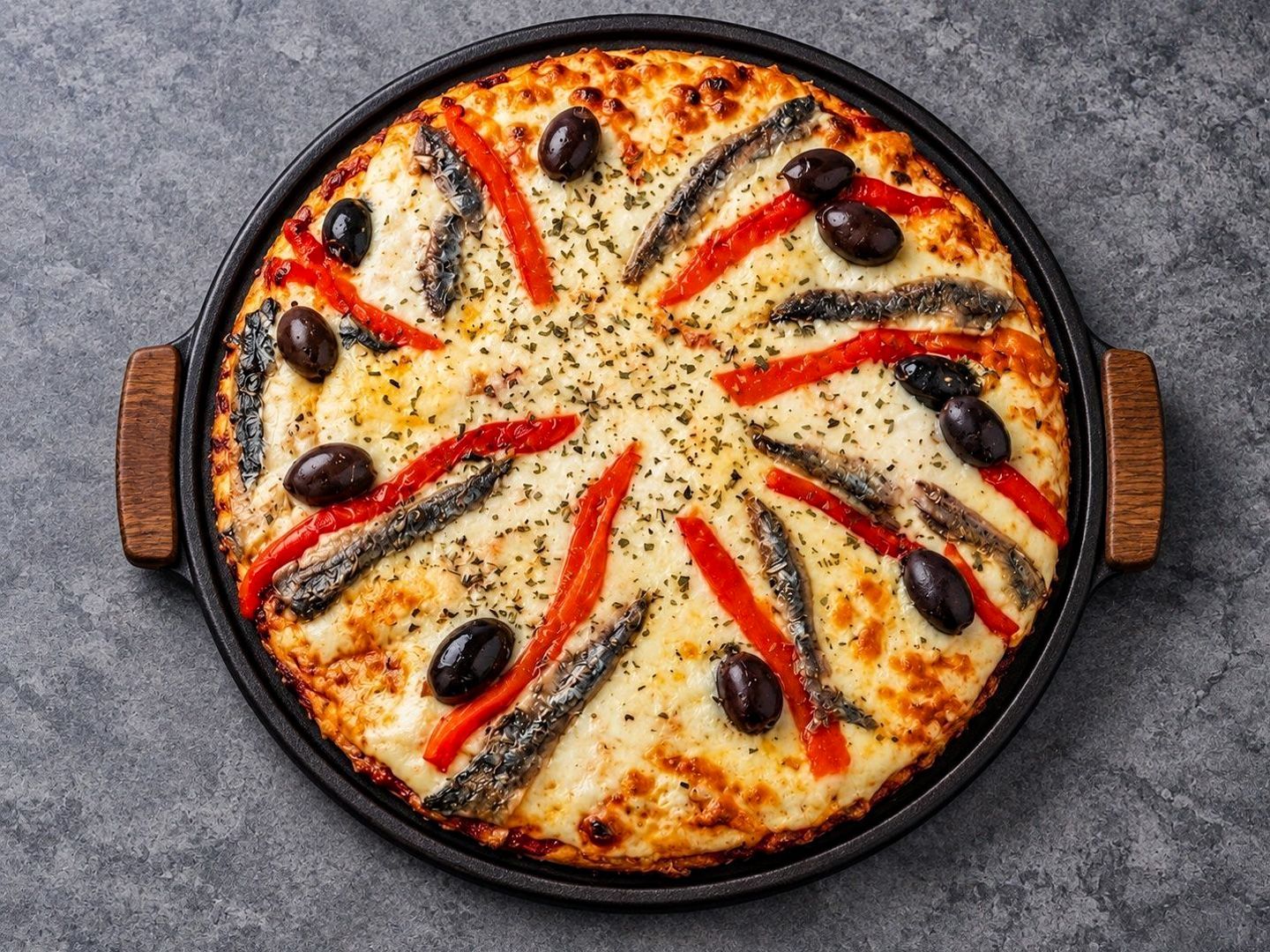Pizzeta especial con anchoas 4p