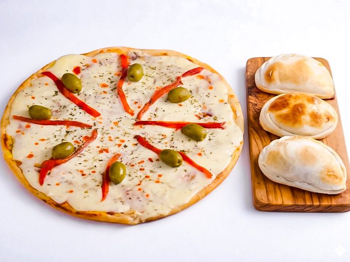 Pizza muzza + 3 empanadas jyq