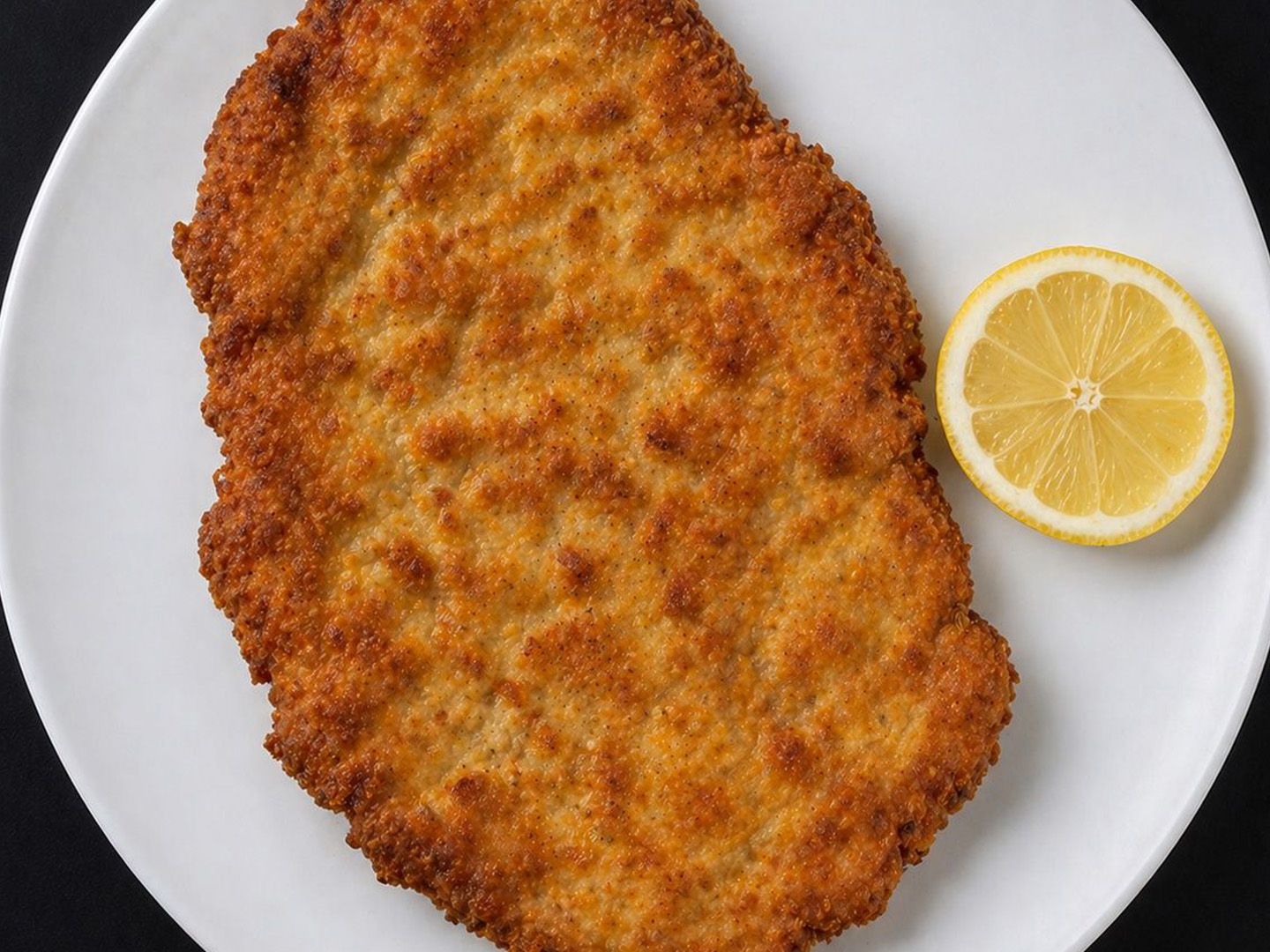Milanesa al limón con guarnición.