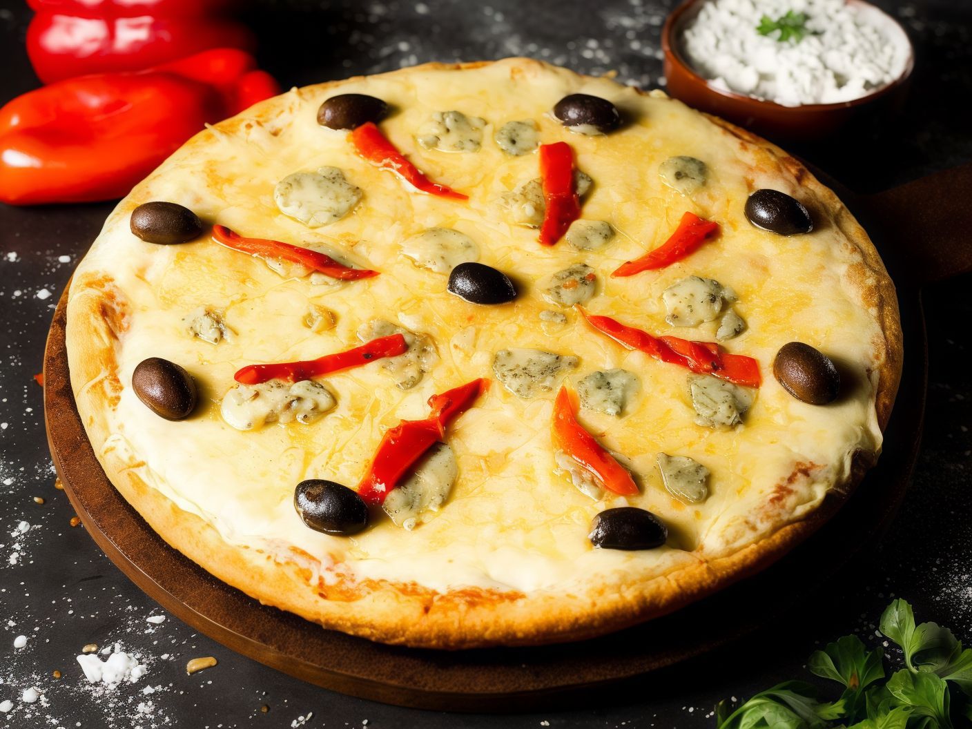 Pizza 4 quesos (4p)